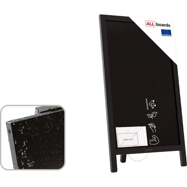 Lavagna Con Cavalletto Per Gesso Nera Monofacciale 78X44 Cm, Resistente All'acqua-image