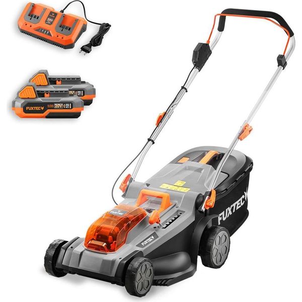 Rasaerba Elettrico Fuxtec E2RM37 A Batteria 40V (2X20V) - Larghezza Di Taglio 37Cm, Altezza Di Taglio Variabile, Senza Fili (Batteria Li-Ion & Caricabatterie Inclusi)-image