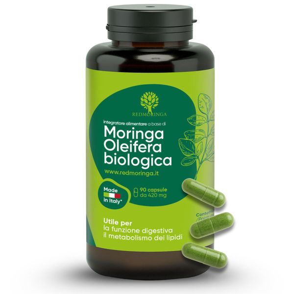 Redmoringa Integratore Moringa Oleifera Biologica | 90 Capsule | Italy-image