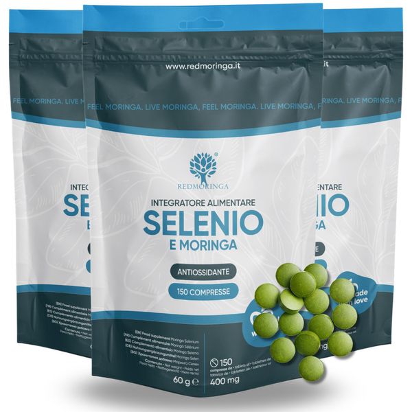 Redmoringa Selenio Integratore | 450 Compresse Da 100 Mcg Vegane Con Moringa-image