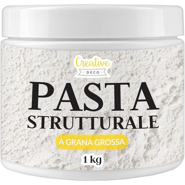 Creative Deco Pasta Strutturale Grossolana 1Kg Massa Bianca Modellabile Progetti Artistici, Facile Da Usare Per Creare Effetti 3D | Struttura Sabbia-image