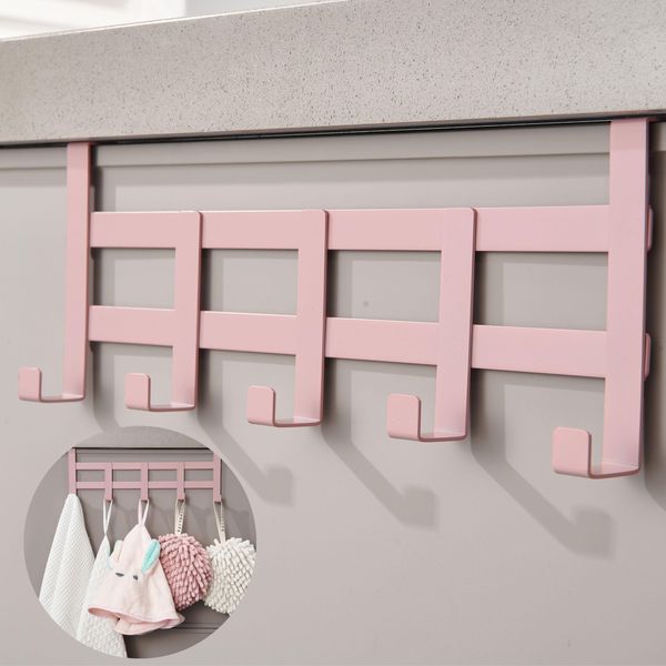 Dekazia® Appendiabiti Da Porta Per Appendere Rosa | Appendiabiti Da Porta Camera Dei Bambini Ganci Per Cappotti Colorati Ganci Da Porta Gancio Da Porta Binario Interno Porta Appendiabiti Da Porta-image
