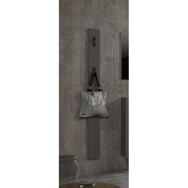 Dmora Appendiabiti Ascrea Grigio, 3 Ganci Installazione A Muro Italy-image