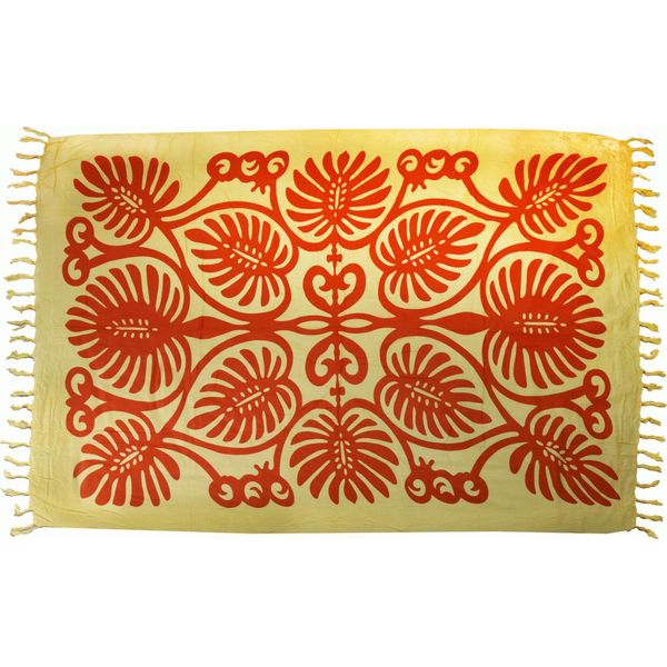 Sarong Pareo Gonna Avvolgente Telo Mare Stola Scialle Sciarpa Costume Da Bagno 140X120 Cm, Giallo-Marrone-image
