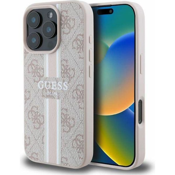 Guess GUHMP16XP4RPSP Custodia Rigida Per Apple Iphone 16 Pro Max 4G Con Strisce Stampate Magsafe Rosa-image