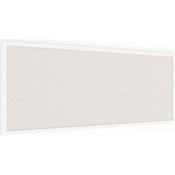 Bacheca In Sughero Bianco 100X40 Cm Cornice In Legno Bianca-image