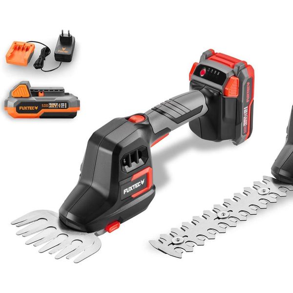 Set Tagliasiepi / Forbici A Batteria Fuxtec 20V FX-E1HHS20SET, Leggero E Silenzioso, Lama 20Cm, Taglio 10,5Cm, Con Batteria E Caricatore-image