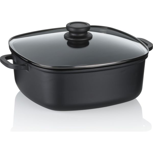 Casseruola, 6,0 L, Con Coperchio, Nero, Rivestimento Antiaderente, Senza Pfas/Ptfe, In Alluminio Fuso - Kela | Atura-image