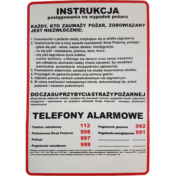 Istruzioni Per La Sicurezza Antincendio - Pannello 250X350 In Pvc-image