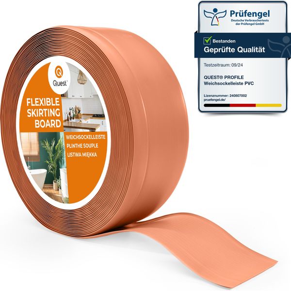 Quest Battiscopa In Pvc 70X20Mm, 10M, Battiscopa Morbido, Flessibile, Mattone-image
