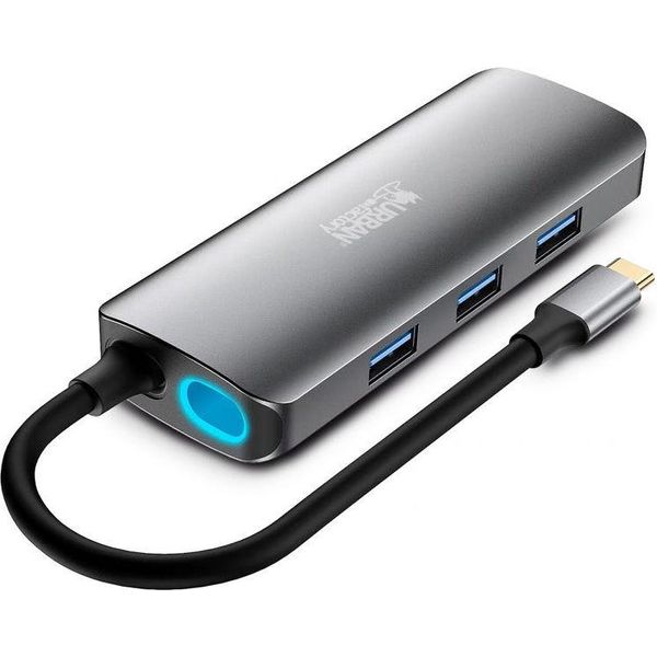Urban Factory MHC55UF, Kabel, Usb 3.2 Gen 1 (3.1 Gen 1) Type-C, 100 W, 10,100,1000 Mbit/S, ŠEdá, Grigio Siderale-image