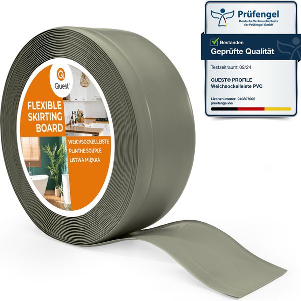 Quest Battiscopa In Pvc 70X20Mm, 20M, Battiscopa Morbido, Flessibile, Oliva-image
