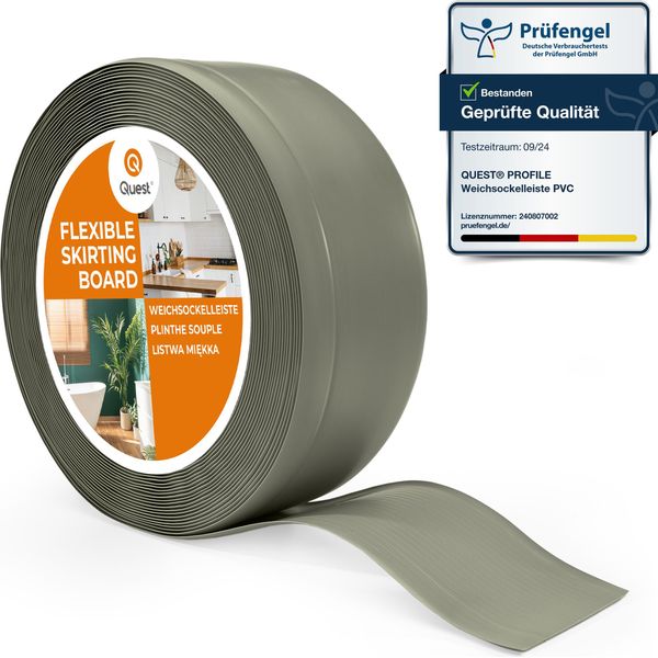 Quest Battiscopa In Pvc 70X20Mm, 1M, Battiscopa Morbido, Flessibile, Oliva-image