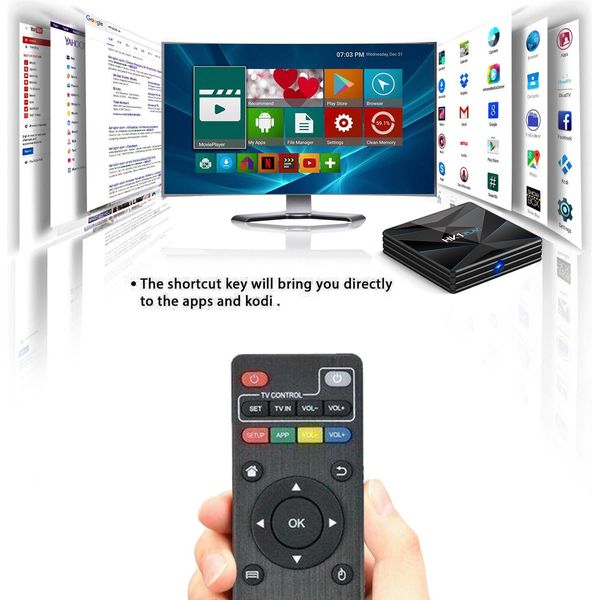 HK1 Play Smart Tv Box Android 9.0 Amlogic S905 X2 2.4G/5G Dual Wifi USB3.0 BT4.2 Supporto 4K H.265 Media Player 4+64G Connettore Au-image