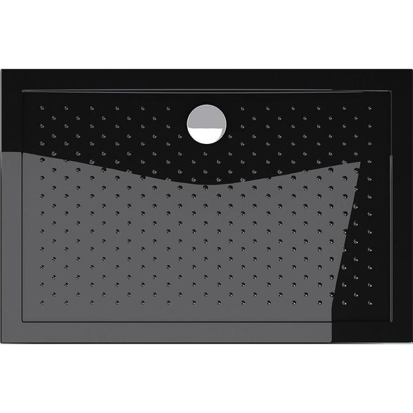 Doporro Piatto Doccia 80X120 Rettangolare In Acrilico Nero H 4 Cm Ultraslim Con Design Antiscivolo - Lucia02Ar-image