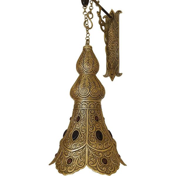 Marocchino Orientale Lampada In Ottone Plafoniera Lampada Luce A Sospensione-image