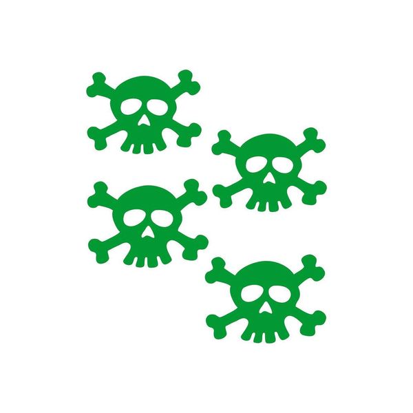 Adesivo Adesivo Cranio Riflettente Verde-image