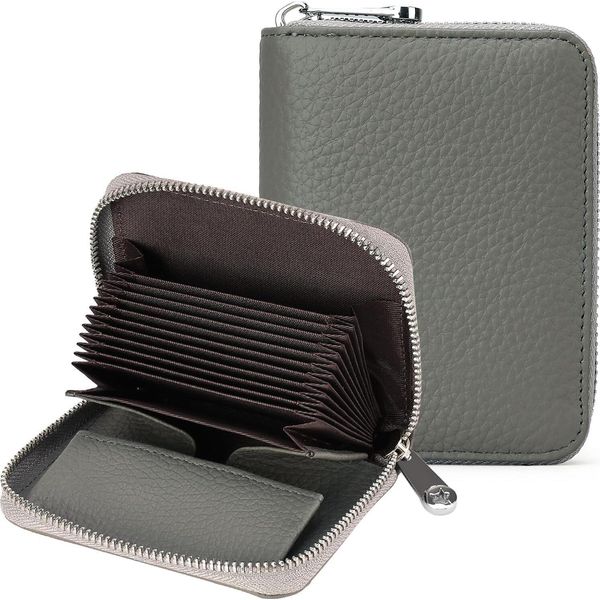 Portafoglio Da Donna In Pelle Con Zip E Molti Scomparti, Portafoglio, Protezione Rfid, Portacarte Con Molti Scomparti, Formato Piccolo E Corto-image