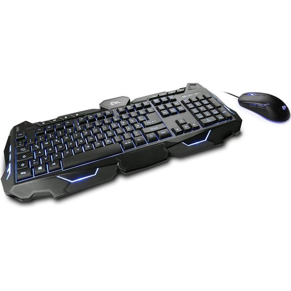 Set Di Tastiera E Mouse Da Gioco, Set Di Tastiera E Mouse Da Gioco Illuminati | Illuminazione A Led | Rgb | Nero | Layout Dei Tasti Qwerty | 2400 Dpi-image