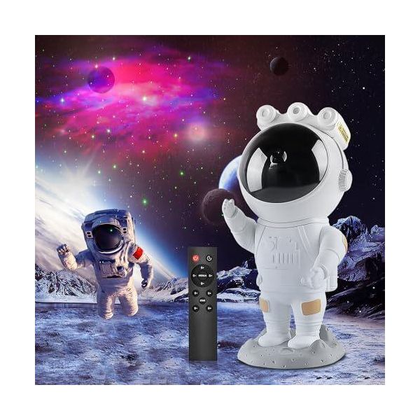 Galaxy Starry Sky Astronaut Projector, Led Space Night Light Projector Lamp Timer & Remote Control, Starry Bedroom Blanket, Perfect Gift Kids He-image