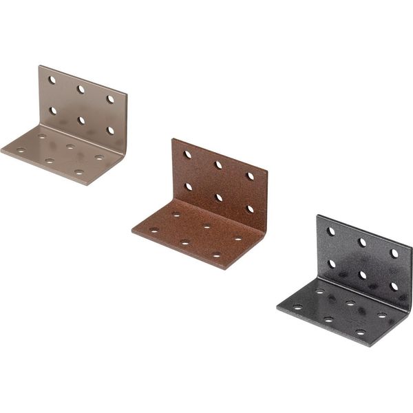 Alberts 822378 Staffa Per Piastre Forate Duravis®, Rivestimento Duplex Marrone Ruggine, Dimensioni 40 X 40 X 60 Mm, Set Da 50-image