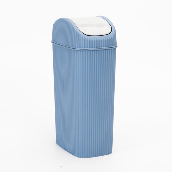 Cestino Per Cosmetici Ribelli, Cestino Per Rifiuti Da Tavolo Con Coperchio Basculante, Cestino Per Carta Straccia, Cestino Per Carta Straccia In Plastica, Blu, 2,5 Litri-image