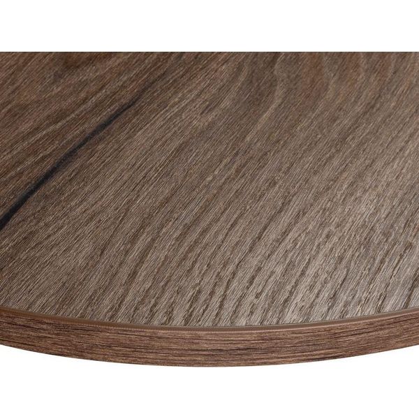 Kolm Piano Laminato In Rovere Cioccolato Rotondo, Diametro 90 Cm, Per Scrivania, Tavolo, Tavolino-image