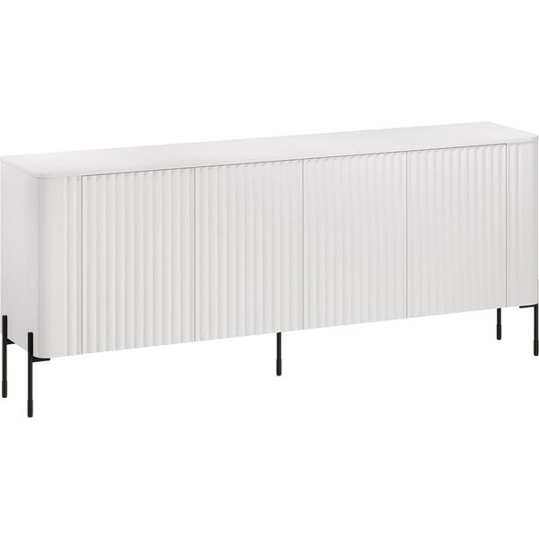 Dmora Credenza Laion 39.6X190X80H Cm Bianco, Apertura Battente 8 Vani-image
