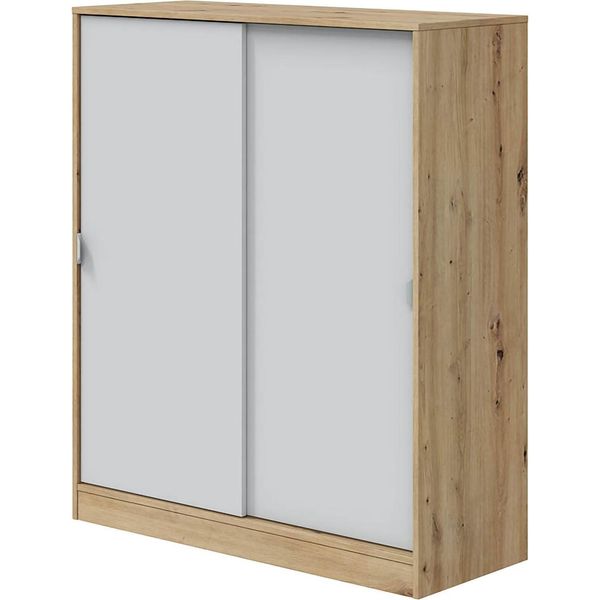 Dmora Guardaroba 2 Ante Winthrop 40X119H Cm Marrone Rovere Nodi, 2 Ante 6 Vani-image