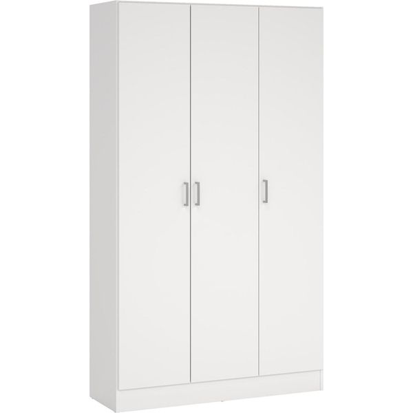 Dmora Armadio Multiuso Grande Vado 34.6X180H Cm Bianco, 3 Ante 6 Vani-image