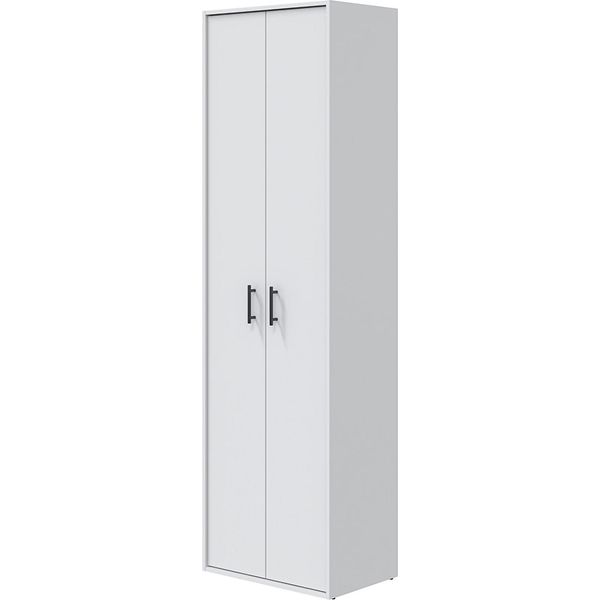 Dmora Armadio Multiuso 2 Ante Nassau 40X206H Cm Bianco, 2 Ante 4 Vani-image