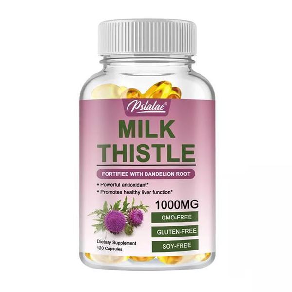 Cardo Mariano 1000Mg (120 Capsule) Integratore Alimentare, Salute Del Fegato, Pulizia, Disintossicazione-image