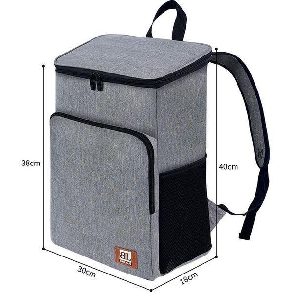 Inf Zaino Termico Isolato Wilderness Roam - Borsa Frigo Portatile Per Pranzo Grigio-image