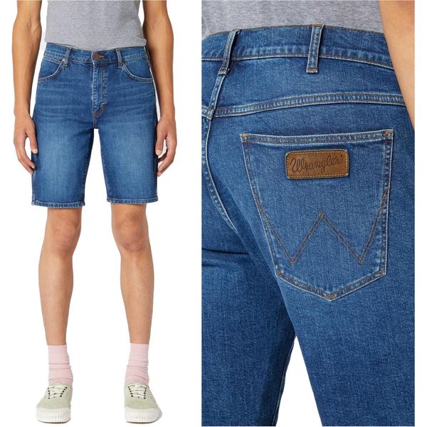 Wrangler Uomo, Pantaloncini 5 Tasche, Vestibilità Regolare, W38, Blu, Pantaloncini, Pantaloni,-image