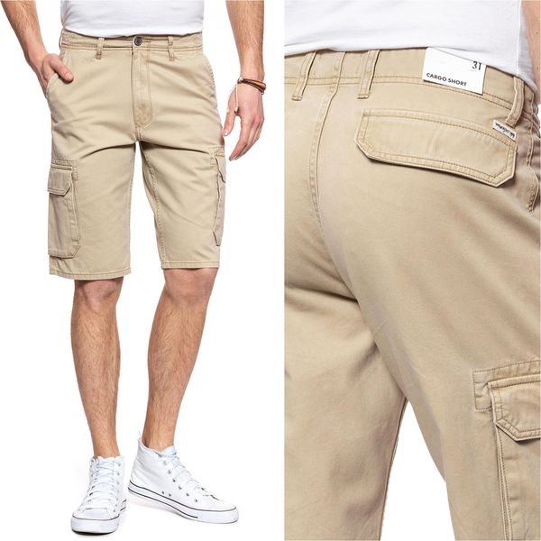 Wrangler Uomo, Pantaloncini Cargo Shorts, Vestibilità Regolare, W31, Beige, Pantaloncini, Pantaloni,-image
