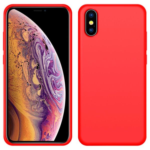 Custodia Per Iphone Xs, Custodia Protettiva In Silicone Liquido Resistente Agli Urti E Ai Graffi Per Iphone Xs Rosso-image