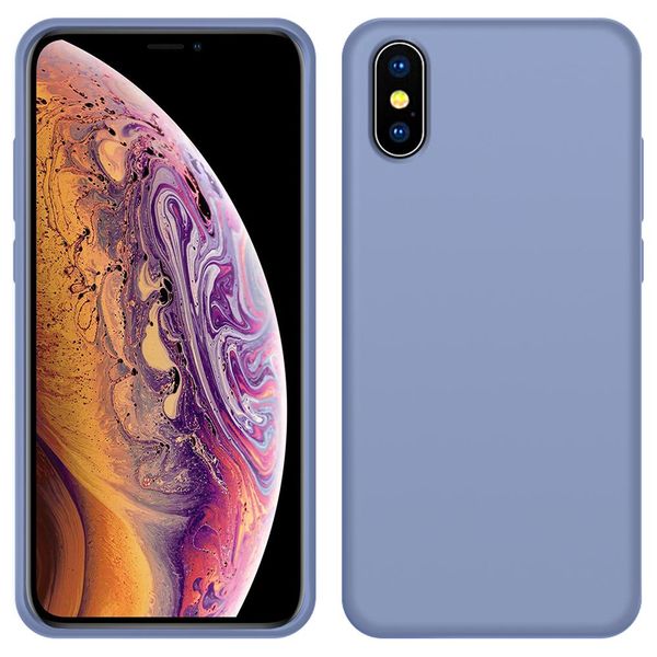Custodia Per Iphone Xs, Custodia Protettiva In Silicone Liquido Resistente Agli Urti E Ai Graffi Per Iphone Xs Grigio-image
