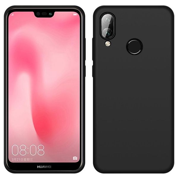 Custodia Huawei P20 Lite, Custodia Protettiva In Silicone Liquido Resistente Agli Urti E Ai Graffi Per Huawei P20 Lite Nero-image