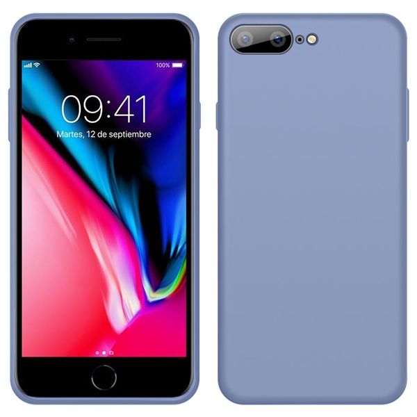 Custodia Iphone 8 Plus, Custodia Protettiva In Silicone Liquido Resistente Agli Urti E Ai Graffi Per Iphone 7 Plus / 8 Plus Grigio-image
