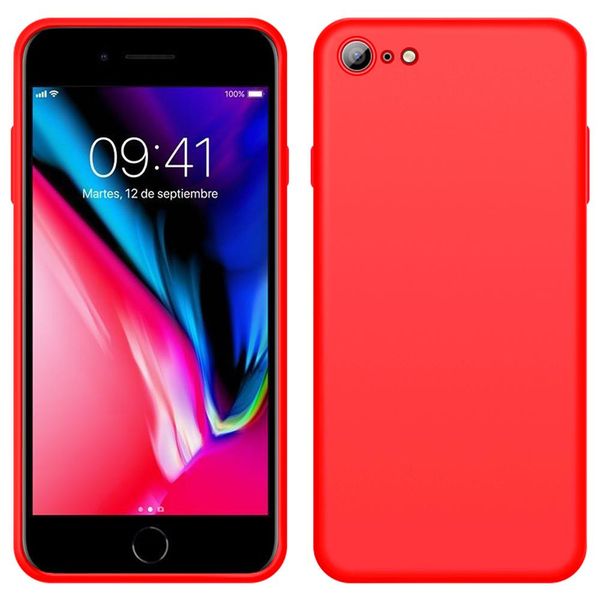 Custodia Per Iphone 8, Custodia Protettiva In Silicone Liquido Resistente Agli Urti E Ai Graffi Per Iphone 7 / Iphone 8 Rosso-image