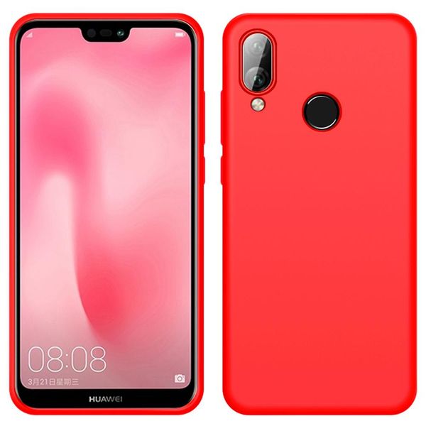 Custodia Huawei P20 Lite, Custodia Protettiva In Silicone Liquido Resistente Agli Urti E Ai Graffi Per Huawei P20 Lite Rosso-image