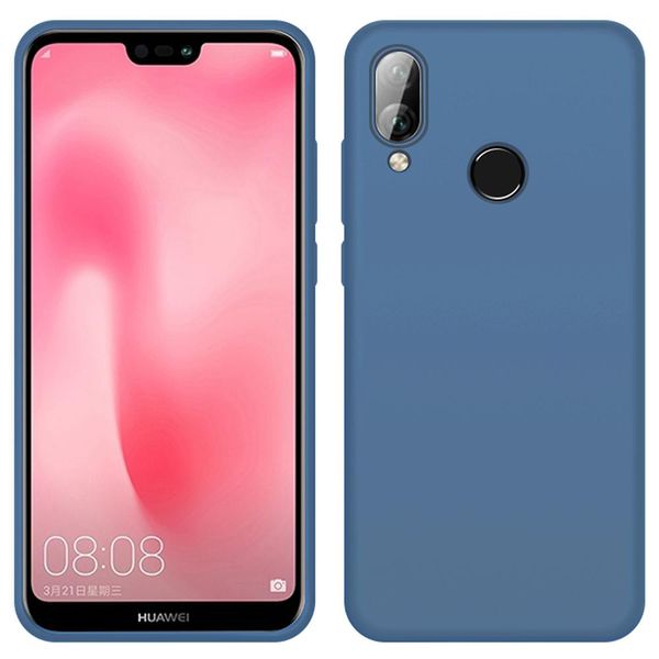 Custodia Huawei P20 Lite, Custodia Protettiva In Silicone Liquido Resistente Agli Urti E Ai Graffi Per Huawei P20 Lite Blue-image