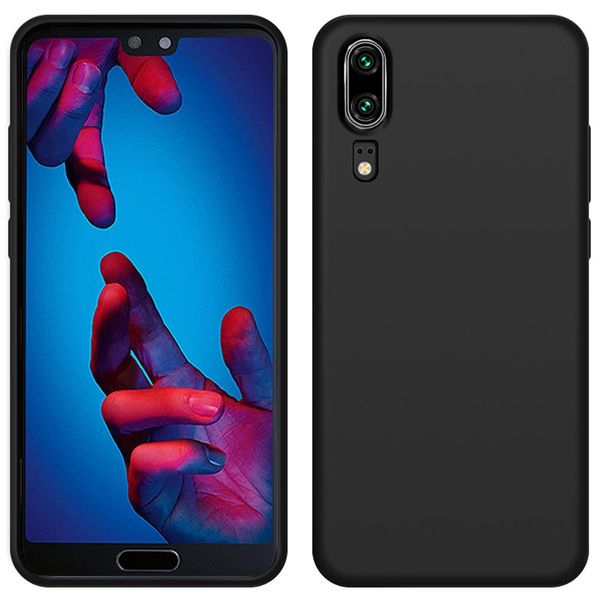 Custodia Huawei P20, Custodia Protettiva In Silicone Liquido Resistente Agli Urti E Ai Graffi Per Huawei P20 Nero-image