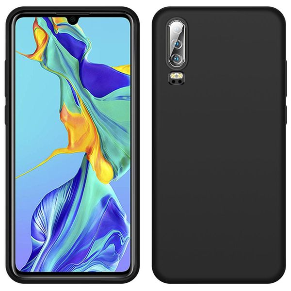 Custodia Huawei P30, Custodia Protettiva In Silicone Liquido Resistente Agli Urti E Ai Graffi Per Huawei P30 Nero-image