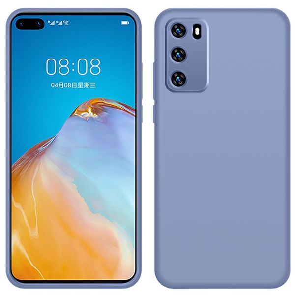 Custodia Huawei P40, Custodia Protettiva In Silicone Liquido Resistente Agli Urti E Ai Graffi Per Huawei P40 Grigio-image
