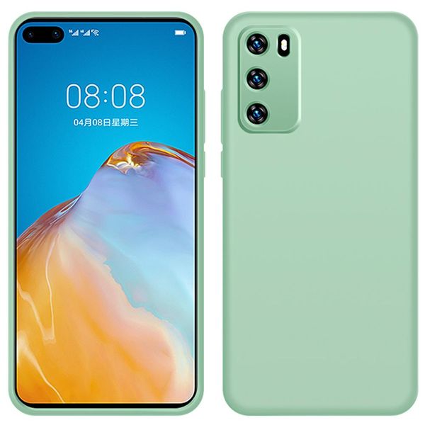 Custodia Huawei P40, Custodia Protettiva In Silicone Liquido Resistente Agli Urti E Ai Graffi Per Huawei P40 Verde-image