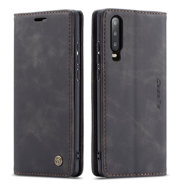 Custodia Huawei P30, Custodia Retrò In Finto Cuoio, Tasche Per Carte, Chiusura Magnetica, Custodia Con Funzione Stand Per Huawei P30 Nero-image