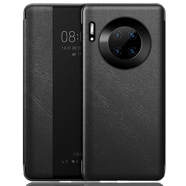 Huawei Mate 30 Pro Case, Slim Business Smart View Smart Wake Up/Sleep Flip Cover Cover In Pelle Protettiva Per Huawei Mate 30 Pro Nero-image