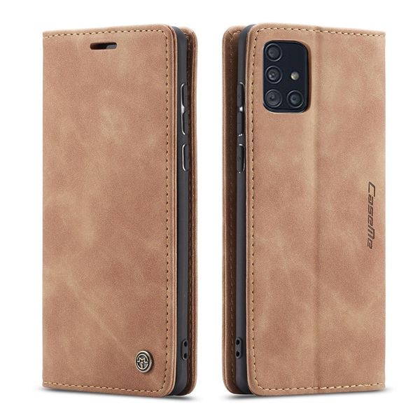 Custodia Galaxy A71, Custodia Retrò In Finto Cuoio, Tasche Per Carte, Chiusura Magnetica, Custodia Con Funzione Stand Per Samsung Galaxy A71 Brown-image