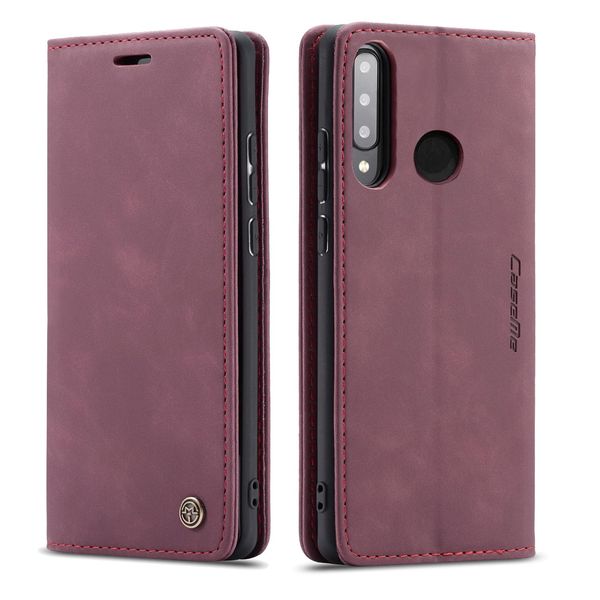 Huawei P30 Lite Case, Retro Custodia In Finto Cuoio, Tasche Per Carte, Chiusura Magnetica, Custodia Con Funzione Stand Per Huawei P30 Lite Rosso-image